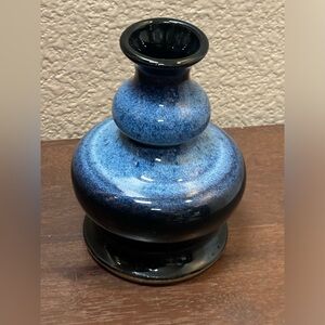 Two Toned Glazed Artist Signed Minimalist Studio  Pottery 8” Vase